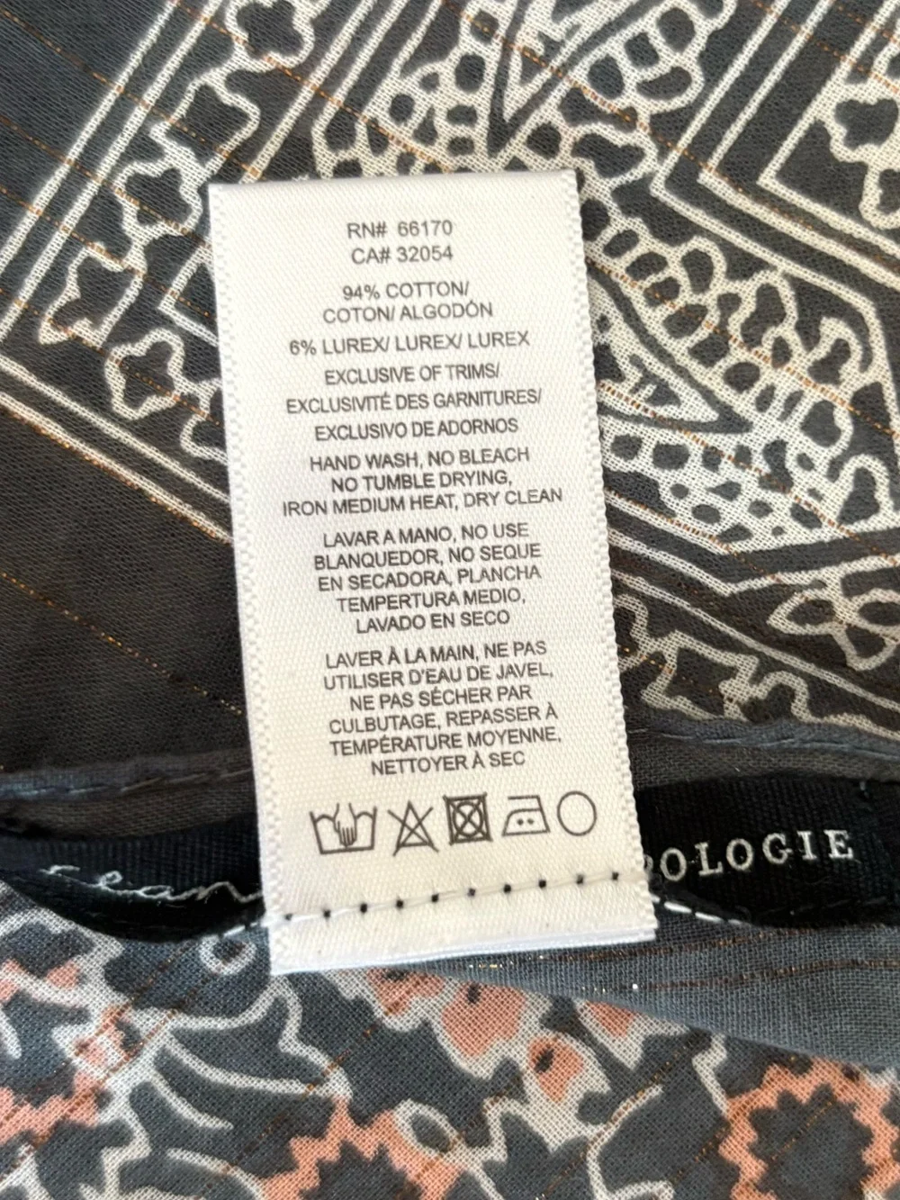 Anthropologie Cotton Metallic Thread Alix Kerchief Scarf Navy Gray